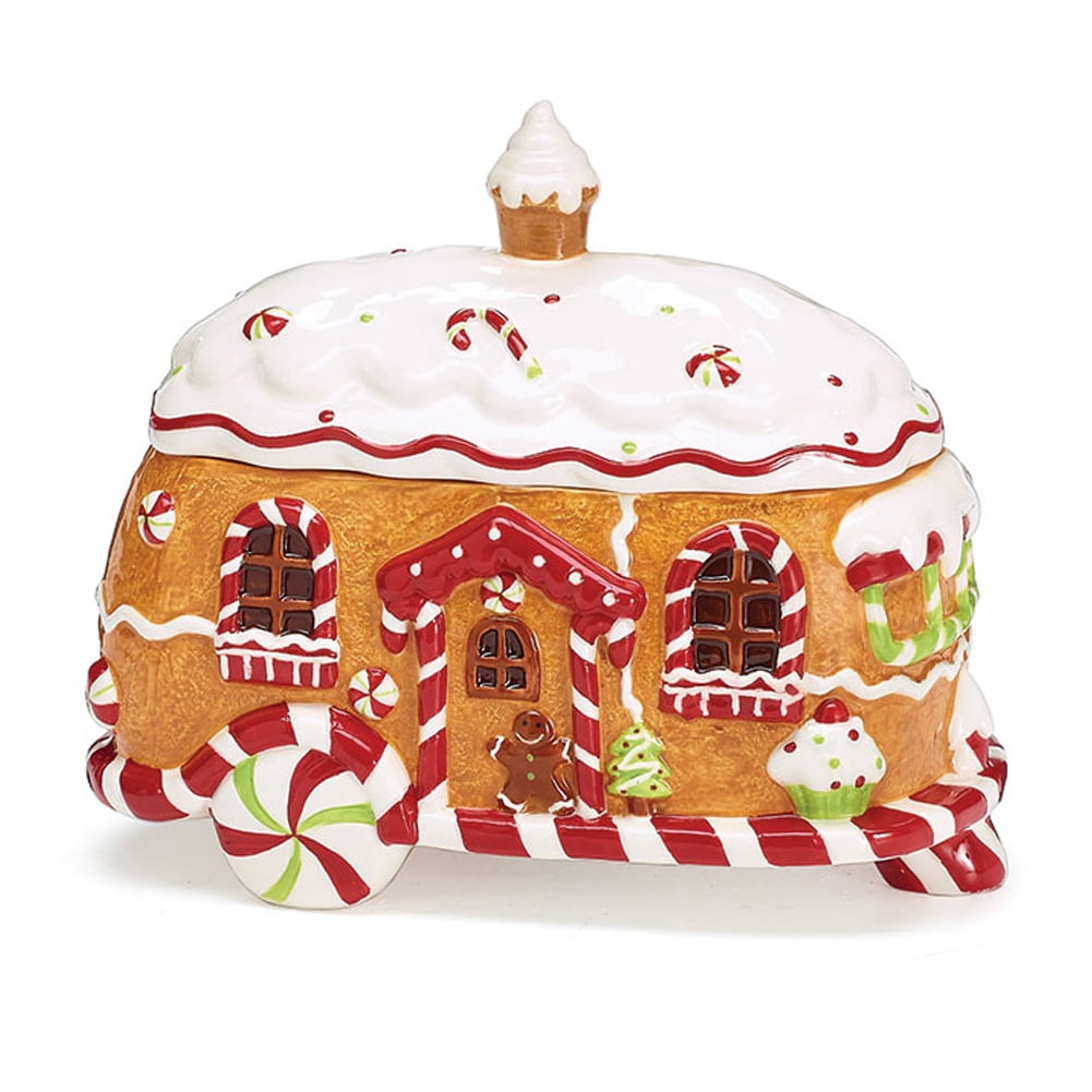 Pier 1 Imports Holiday Christmas Camper RV Cookie Jar Kitchen