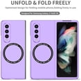 thumbnail image 3 of Magnetic Phone Case for Samsung Galaxy Z Fold3 5G Compatible with Magsafe, Military-Grade Shockproof Case with Built-in Magnet Circle for Samsung Galaxy Z Fold 3, MS Purple, 3 of 15