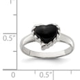 thumbnail image 2 of 925 Sterling Silver Onyx Heart Ring, 2 of 2