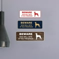 thumbnail image 3 of Standard Beware Dog Will Bite Sign (Brushed Silver) - Small, 3 of 5