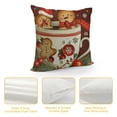 thumbnail image 4 of PHYHOO Merry Christmas House Decorative Throw Pillow Cover, Xmas Red Polka Dot Coffee Welcome Home Decorations, Winter Happy Cushion Case Decor for Sofa Couch White, 4 of 5