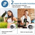 thumbnail image 3 of Termo de Acero Inoxidable 32 oz, Termo de Agua con 2 Tapas, Botella de Agua Deportiva de 1 Litro, Doble Pared y Tapa Hermética Antigoteo para Gimnasio, Viaje, Oficina, Escuela, Camping (Verde), 3 of 4