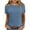 Blue, variant on Inleife Womens Shirts Women's Fashionable Solid Round Neck Short Sleeved Casual T-Shirt Tops Blouses