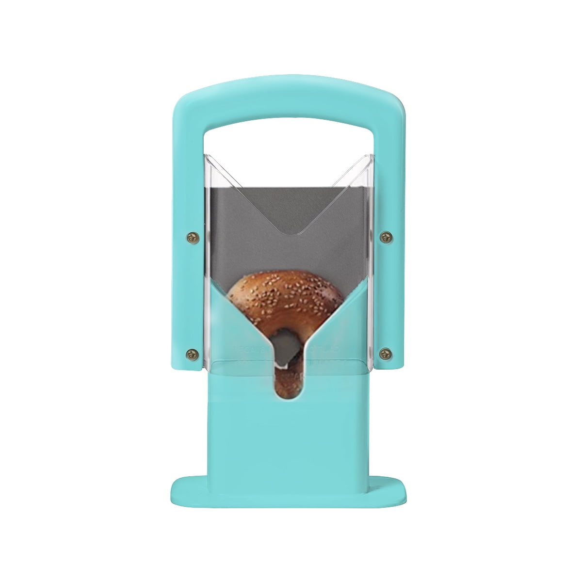 Bagel Slicer, Safety Handle，Bagel Cutter Stainless Steel (Aqua Sky