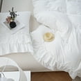 thumbnail image 4 of Move Over White Ruffle Duvet Cover Set Queen Size 2 Layer Ruffled Pattern Soft Microfiber White Ruffle Bedding Set, 4 of 8