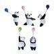 thumbnail image 1 of Juego de imanes para nevera, 5 unidades, bonito panda 3D con globos de colores, 1 of 2
