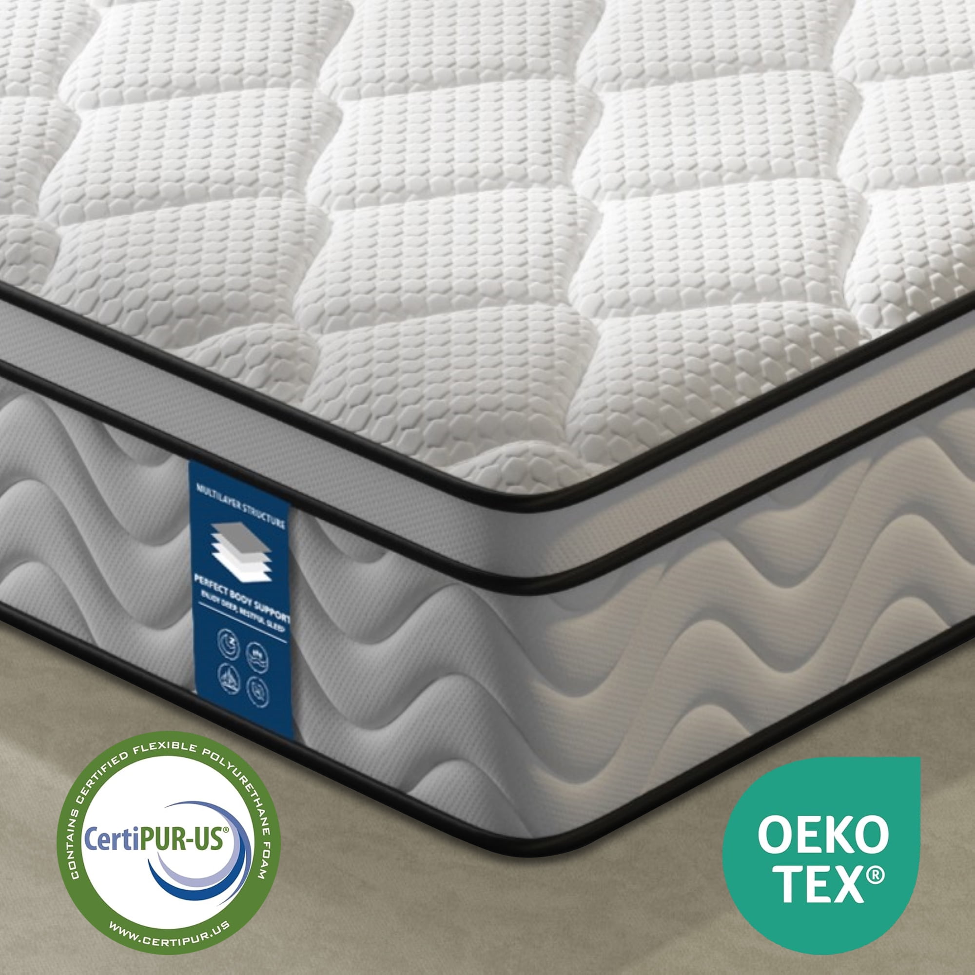 10" King Mattress, Gel Memory Foam and Pocket Spring Hybrid Mattress in a Box, Medium Firm, Pressure Relief, Adult