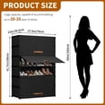 thumbnail image 3 of Tomnk 6-Tier Shoe Rack with Dustproof Cover, Portable Nonwoven Fabric Shoe Storage Shelf for Closet, Hallway, Bedroom, Entryway, Black, 3 of 8