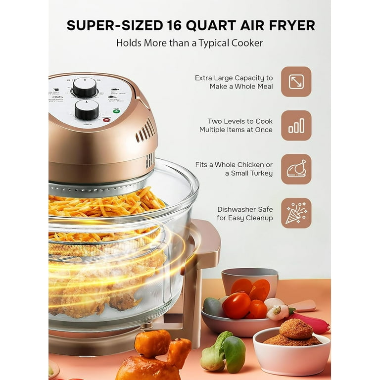 As Seen on TV Big Boss 16 Quart Oil-less Air Fryer and Convection Oven,  Copper 