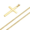 thumbnail image 2 of Men's Gold Cross Pendant & Curb Chain Stainless Steel Necklace Set, 2 of 5