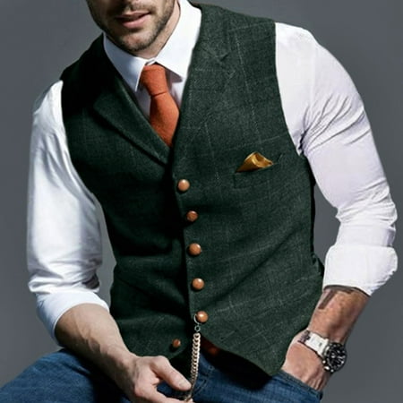 

Men s Formal Business Suit Vests Tuxedo Suit Waistcoat Vest Button Down Slim Fit Jacket Top Lapel Sleeveless Coat Fahsion Casual Regular Fit Jackets for Wedding Party