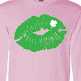 thumbnail image 4 of Inktastic St. Patrick's Day Lucky Lips with White Shamrock Long Sleeve T-Shirt, 4 of 5