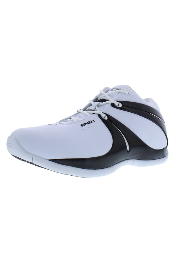 Rise Mens Shoes Size 7.5, Color: White/Black/Silver