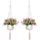 thumbnail image 1 of Soporte para plantas colgantes de macramé para interior y exterior, decoración de jardín, cesta para macetas colgantes (2 paquetes) JFHHH pequeña, 1 of 4