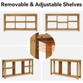 thumbnail image 5 of Tribesigns 63-Inch Solid Wood Console Sofa Table, 3-Tier Narrow Farmhouse Entryway Table with 6 Storage Cubes for Living Room, Hallway, Brown, 5 of 9