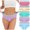 Multicolor, variant on Skpblutn Womens Underwear Comfortable 5Pc Patchwork Underpants Bikini Knickers Solid High Waist Brief Panties Multicolor