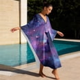 thumbnail image 4 of SEANATIVE Women's Caftan Beach Cover Up Kaftan Dress Plus Size Kaftan Loungewear Maxi Dress Lightweight Flowey Kaftan Swimsuit Coverup for Summer Beach Pool Party, Black Cat Galaxy Pattern Violet, 4 of 7