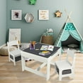 REDCAMP Wood Table and 2 Chairs Set, 3 in 1 Kids Table and Chair
