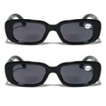 thumbnail image 2 of 2 Pairs Rectangle Bifocal Sunglasses Reader for Women Retro Fashion Bold UV 400 Protection Outdoor Reading Glasses +2.50, 2 of 3