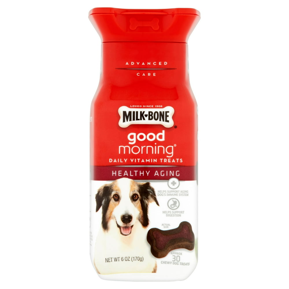 MilkBone Good Morning Daily Vitamin Dog Treats, Healthy Aging, 6 Oz