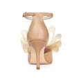 thumbnail image 2 of BLISSFUL STEP Women's Shoes Bow Tie Ankle Strap Stiletto Heel Pointy Toe Sandals Nude 11, 2 of 7