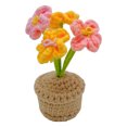 thumbnail image 2 of CxhicLuv Handmade Knitted Flowers Woven Potted Roses, Crochet Plant Decorations for Office & Home, Miniature Wool Flower Pot, Indoor & Outdoor Potted Plant Décor, Gift for Car & Desk, 2 of 3