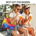 thumbnail image 5 of Large Capacity Tote Bag,Colorful Rainbow Checkered Pattern Handbag Fashion Luxury Tote Bag,15.7"x13"x 5.1" Inches,Laptop Compatible, 5 of 6