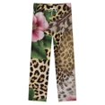 thumbnail image 4 of Leopard Print Floral Tropical Winter Female Pants Flannel High Waist Women Pants Lady Warm Straight Leg Plush Trousers, 4 of 7