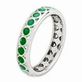thumbnail image 3 of 925 Sterling Silver Stackable Expressions Polished Green Circles Enameled Ring Size: 5; for Adults and Teens; for Women and Men, 3 of 4