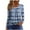 #1-Blue, variant on Patlollav Winter Fall Womens Solid Button Fashion Round Neck Comfortable Long Sleeve Tops