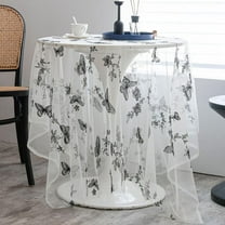 Nvzi Lace Tablecloth Embroidered Lace Table Cover Overlay for Party Wedding Kitchen Dining Home Decorations (White, 59"x102")