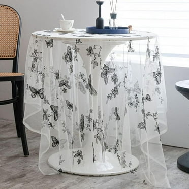 Nvzi Lace Tablecloth Embroidered Lace Table Cover Overlay for Party Wedding Kitchen Dining Home Decorations (White, 59"x102")