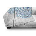 thumbnail image 3 of Mandala Soft Flannel Fleece Throw Blanket, Wedding Invitation Card Theme Lace Mandala and Place for Text Art Print, Cozy Plush for Indoor and Outdoor Use, 60" x 80", Sky Blue Pale Blue, by Ambesonne, 3 of 6