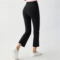 thumbnail image 4 of Mifsaly Capri Yoga Pants for Women High Waisted Cropped Flare Leggings Soft Stretchy Flattering Fit Athletic Workout Casual Work Office Capris Black,L, 4 of 6