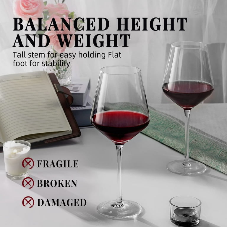 2/1Pcs Handmade Red Wine Glass Ultra-Thin Crystal Burgundy Bordeaux Goblet  Art Big Belly Square Tasting Cup Wedding Party Gifts