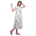 thumbnail image 3 of Moomaya Chemise de Nuit en Coton Col en V pour Femmes Manches Courtes, 3 of 5