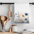 thumbnail image 2 of Blue Spring Floral Kitchen Towel Dish Cloths Set of 4, Microfiber Soft Kitchen Hand Towels, Orange Summer Botanical Watercolor Absorbent Quick Drying Dishcloths 18 x 28 Inches, 2 of 8