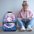 thumbnail image 2 of Pzuqiu Ice Cream Capybara Kids Backpack for Ages 6-18 17 Inch School Bag with Adjustable Straps Large Capacity Back to School Elementary High School Travel Use, 2 of 7