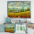 thumbnail image 3 of Designart 'Beautiful Landscape With Poppies Flowers By Riverside' Traditional Framed Art Print, 3 of 4