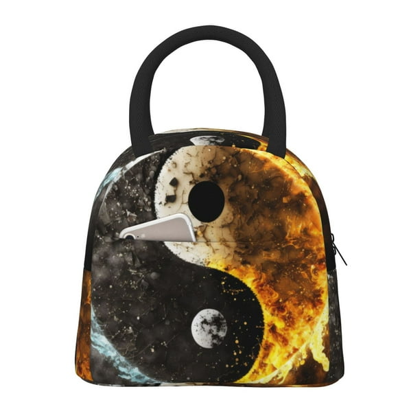 Balery Yin Yang Bolsa de Almuerzo para Mujeres, Caja de Almuerzo, Bolsa de Almuerzo Pequeña Impermeable, Tote de Almuerzo Reutilizable con Gran Capacidad