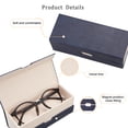 thumbnail image 2 of LifeArt Eyeglass Case Hard Shell, Two Pairs of Glasses Can Be Placed, Fashionable and Portable PU Leather(Blue), 2 of 5
