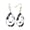 Hot Pink, variant on Women's Leopard Print Furry Feel Mini Double Open Teardrop Dangle Pierced Earrings, Black and White