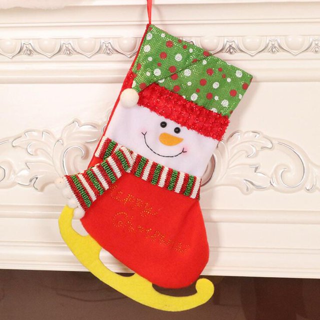 Fiudx Ofertas del día Calcetines a cuadros rojos y negros de Navidad, bolsa de regalo, decoraciones para árboles de Navidad