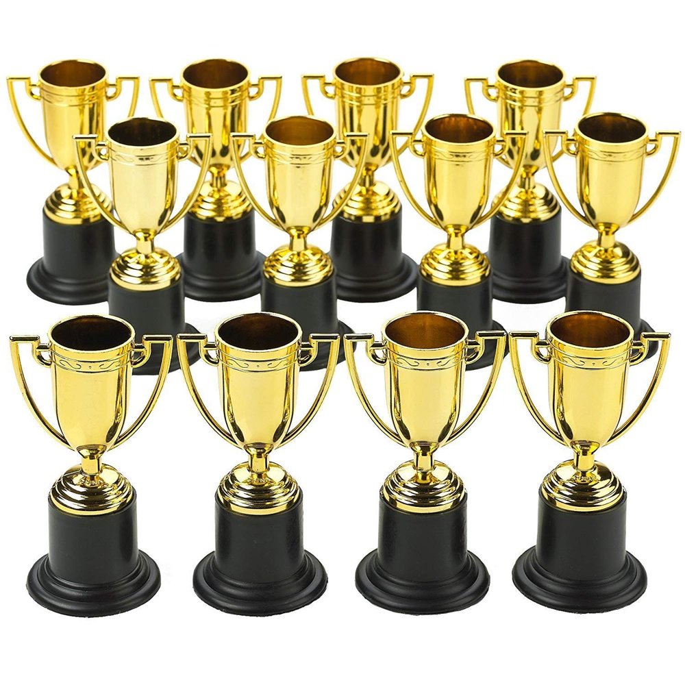 Plastic Trophies 24 Pack 4 inch Cup Golden Trophies for Children