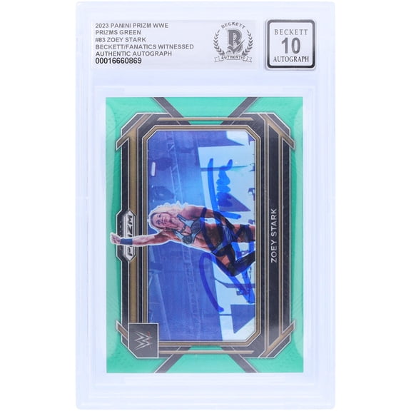 Zoey Stark WWE Autographed 2023 Panini Prizm Green Prizm #83 Beckett Fanatics Witnessed Authenticated 10 Card - Fanatics Authentic Certified