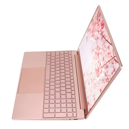15.6in Laptop, 100-240V Pink Mini Laptop With Fingerprint Keypad For Student 16G 256G EU Plug