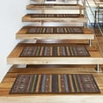 thumbnail image 3 of Ottomanson Non-Slip Rubberback Vintage Striped 8.5" x 26" Indoor Stair Treads, 7 Pack, Multicolor, 3 of 11