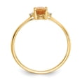 thumbnail image 2 of 14K Yellow Gold Ring Band with Stones (11) November Citrine Oval Diamond Round White, Size 8, 2 of 5