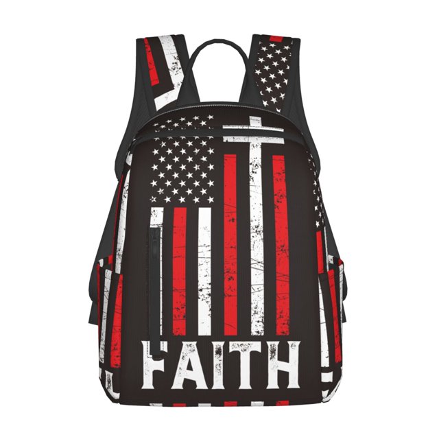Disketp USA Flag Cross Mochila Ligera e Impermeable, Mochila de Día Resistente para Viajes, Senderismo y Uso Diario para Hombre y Mujer