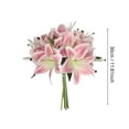 thumbnail image 2 of Pink Artificial Lily Flowers Bouquet for Vase, Tiger Lilies Lily Stems, Realistic Wedding Centerpiece Home Party Garden Decoration Indoor Outdoor Table Arrangement, 2 of 5